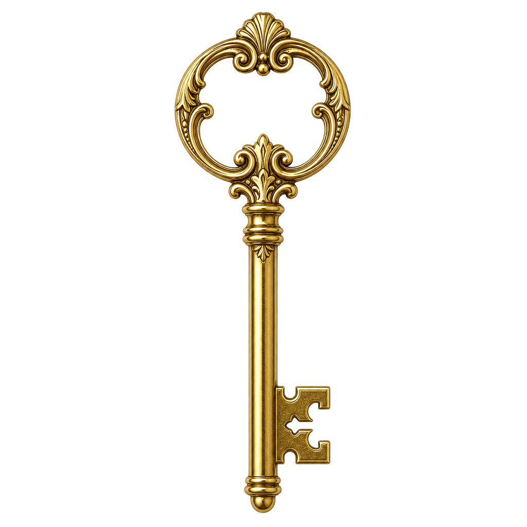 The HouseMan Keyholder gold key emblem